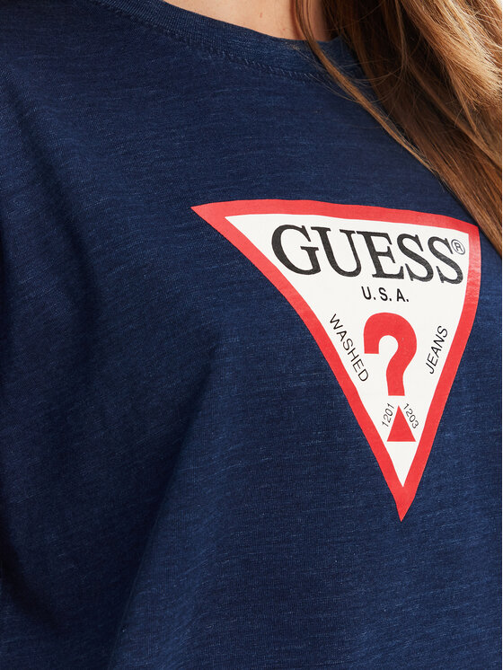 Guess Jeans Guess Jeans Póló W5GI20 KCTG1 Sötétkék Regular Fit