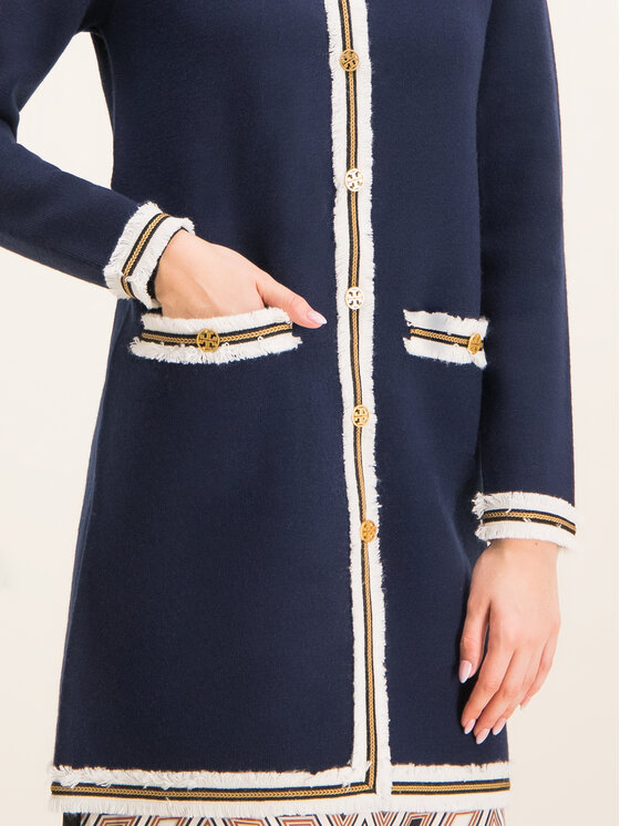 Tory Burch Tory Burch Кардиган Fringe Kendra 59786 синій Regular Fit