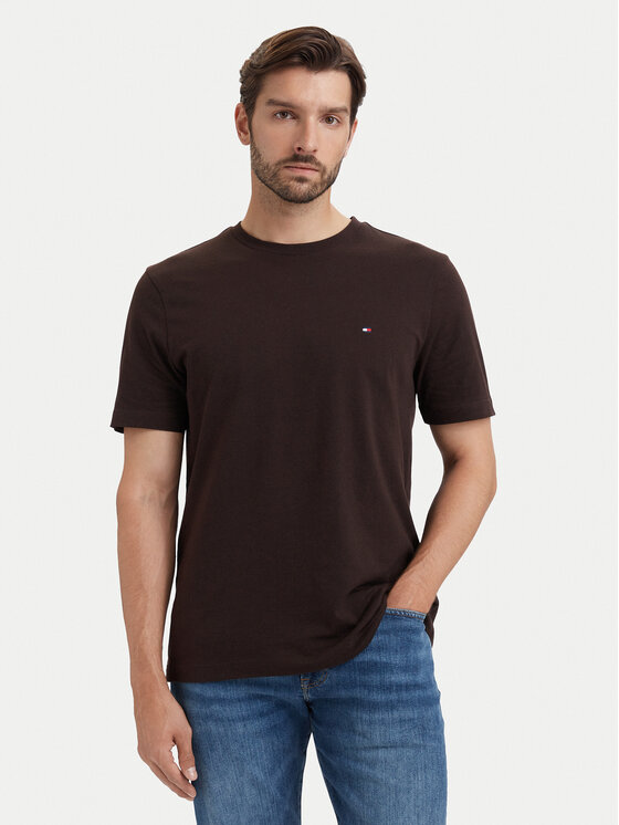Tommy Hilfiger Tricou Ess Seasonal MW0MW39995 Maro închis Regular Fit