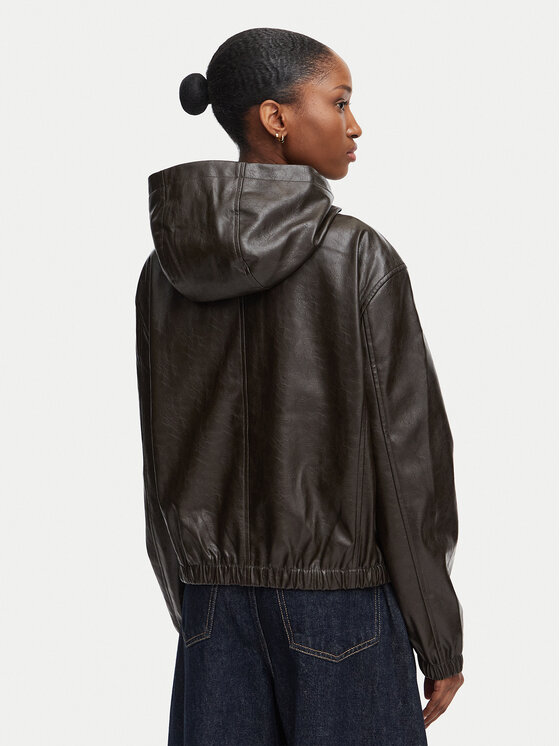 Calvin Klein Jeans Calvin Klein Jeans Bunda z imitácie kože LV047G516G Hnedá Regular Fit