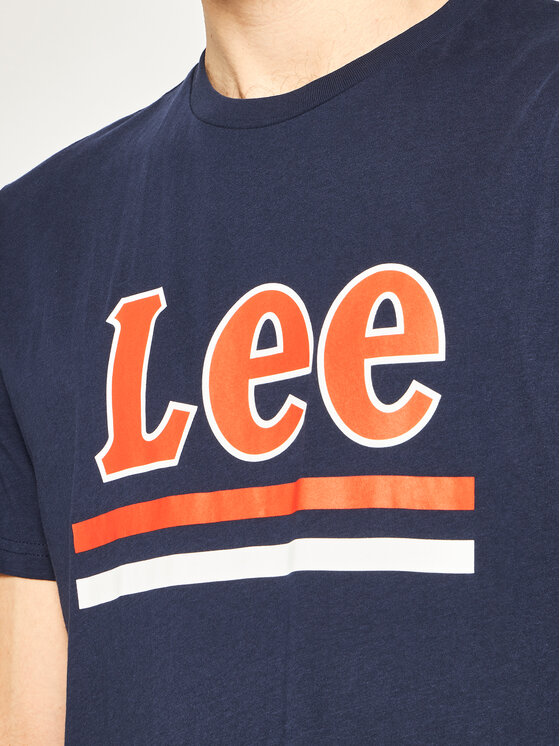 Lee Lee T-Shirt Stripe Tee L64VFQNM 112115948 Granatowy Regular Fit