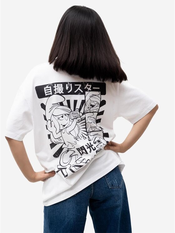 Smerfy Smerfy T-Shirt 118484 Biały Oversize