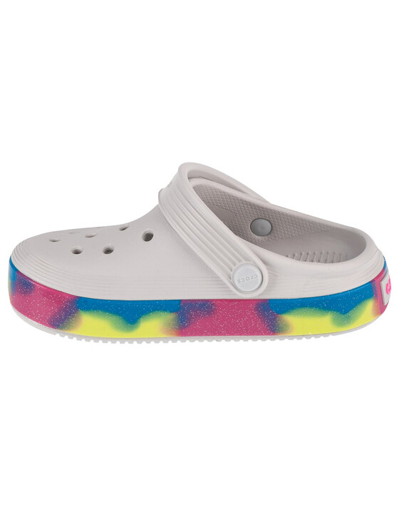 Crocs Crocs Klapki Off Court Glitter Band Kids Clog Biały