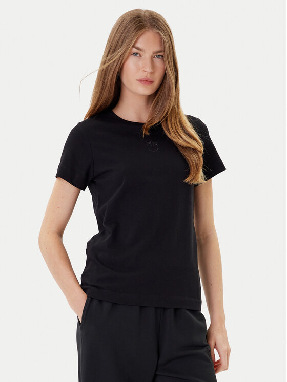PINKO PINKO T-Shirt Bussolotto 100355 A2RD Czarny Regular Fit