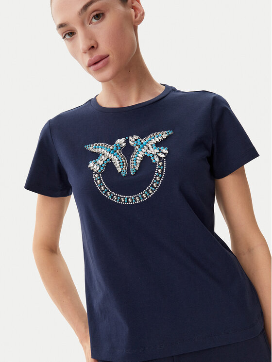 PINKO PINKO T-Shirt Quentin 100535 A2G7 Tmavomodrá Regular Fit