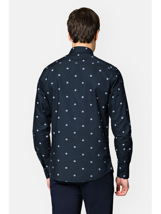 Lancerto Lancerto Koszula Amaris KO073123000003 Granatowy Slim Fit