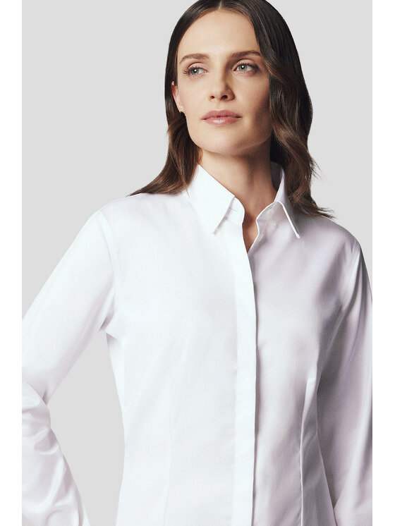 Lancerto Lancerto Koszula Koszula Damska Biała Bawełniana Varda Slim KO073224000067 Biały Slim Fit