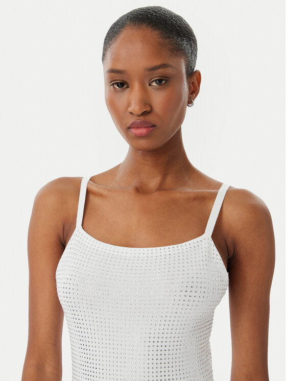 Guess Guess Плетена рокля W5GK45 Z3MN2 Бял Regular Fit