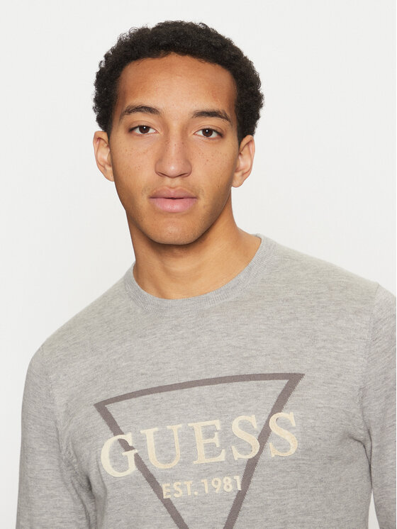 Guess Guess Pulover M5RR02 Z3KI1 Gri Regular Fit