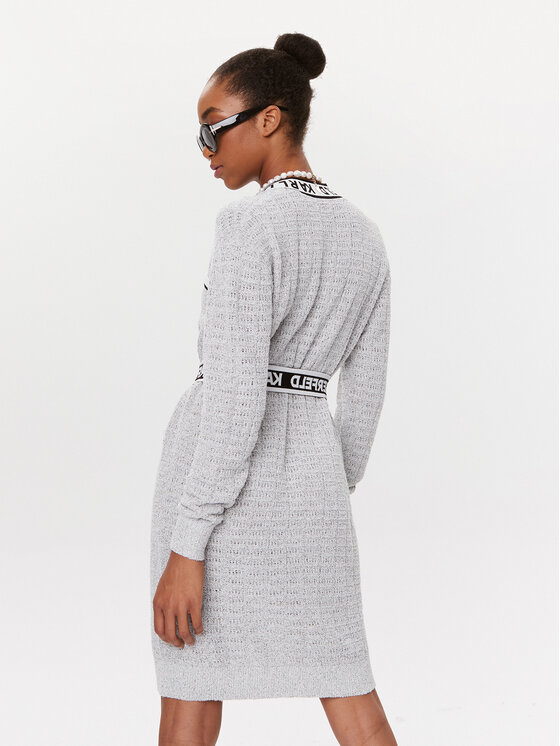 KARL LAGERFELD KARL LAGERFELD Strickjacke 235W2006 Grau Regular Fit
