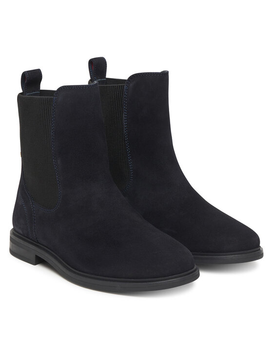 Tommy Hilfiger Tommy Hilfiger Kotníková obuv s elastickým prvkem Flag Boot FW0FW08780 Tmavomodrá