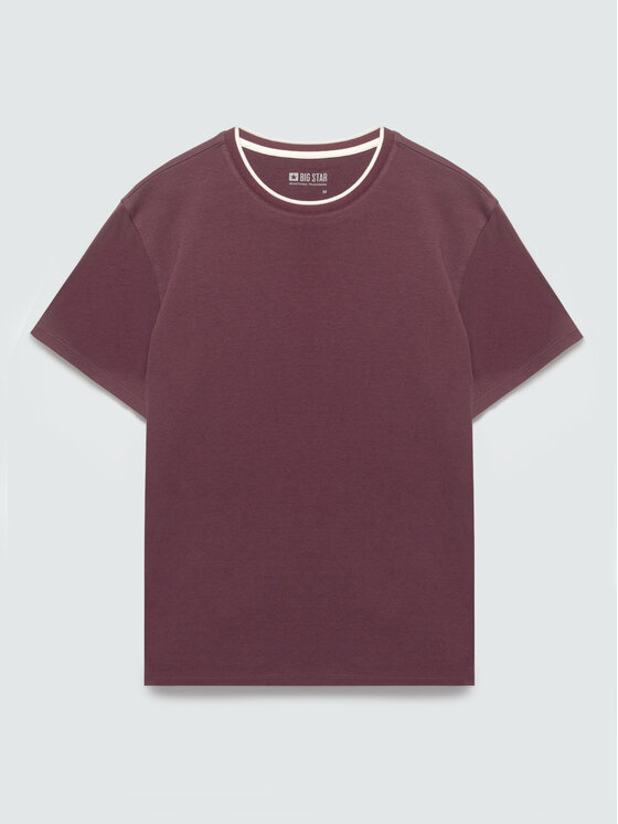 BIG STAR BIG STAR T-Shirt MICEL Bordowy Basic Fit