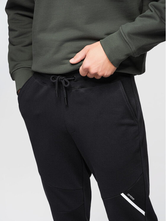 Ombre Ombre Spodnie dresowe OM-PASK-0280 Czarny Regular Fit