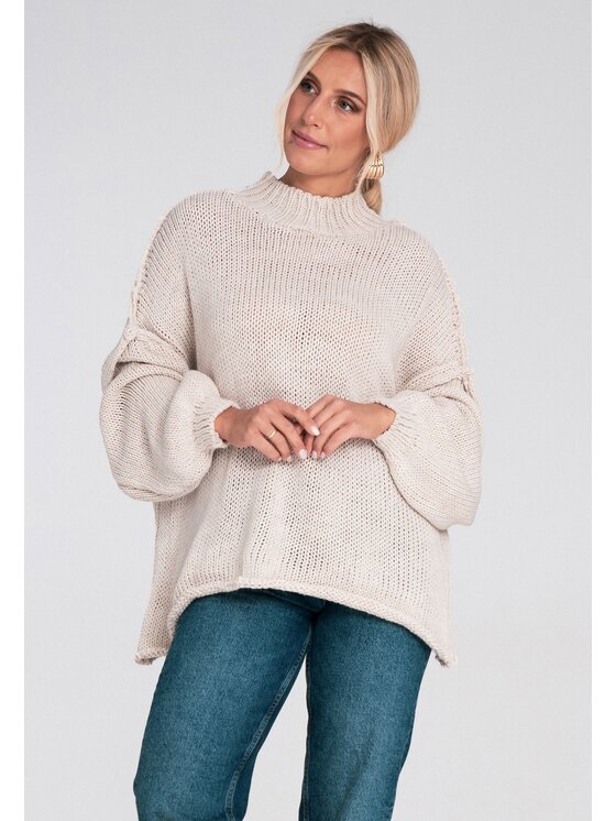 FIGL FIGL Svetr M1238 Béžová Regular Fit