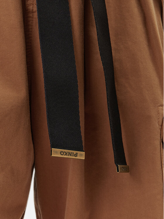 PINKO Pinko Medžiaginės kelnės Ronfare 101840 A0D5 Ruda Relaxed Fit