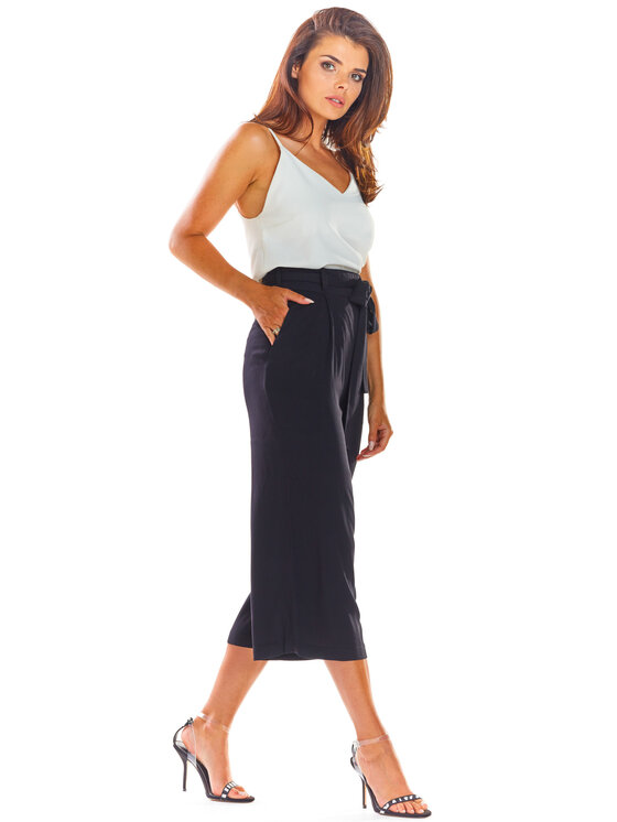 Awama Awama Spodnie damskie A297 Czarny Basic Fit