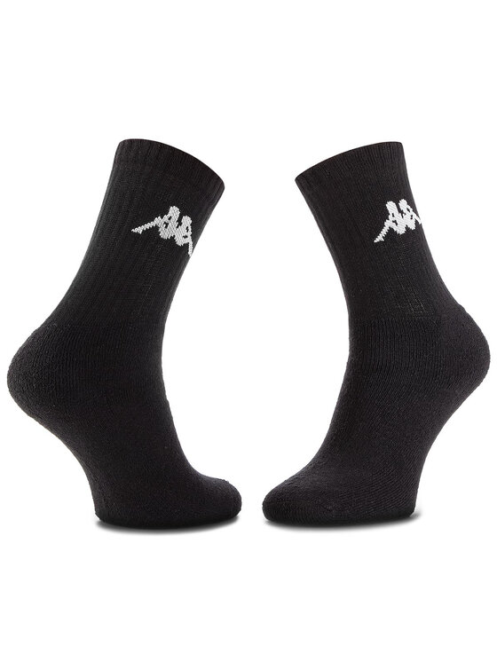 Kappa Kappa Σετ 3 ζευγάρια ψηλές κάλτσες unisex 704304 Μαύρο