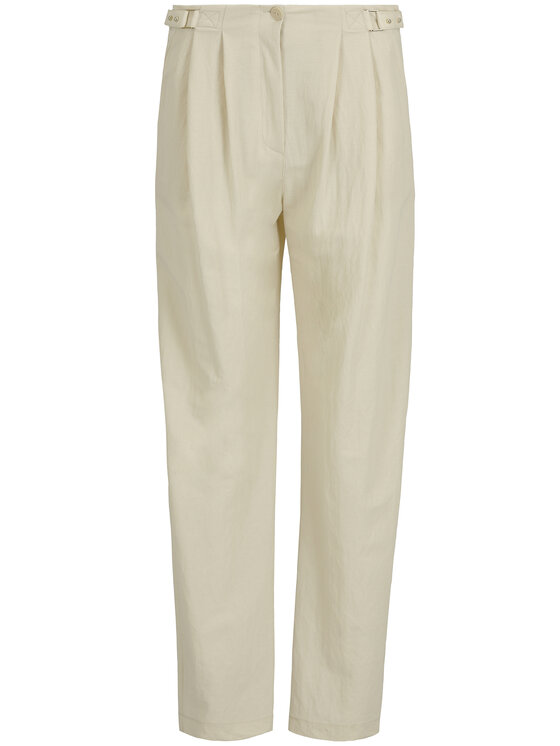 Patrizia Pepe Medžiaginės kelnės Pantaloni/Trousers 2J2172/A3KN-B645 Smėlio  Regular Fit • Modivo.lt