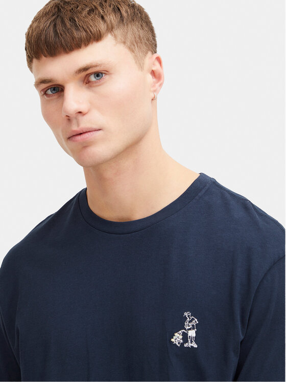 Solid Solid Tricou Ilias 21108139 Bleumarin Regular Fit