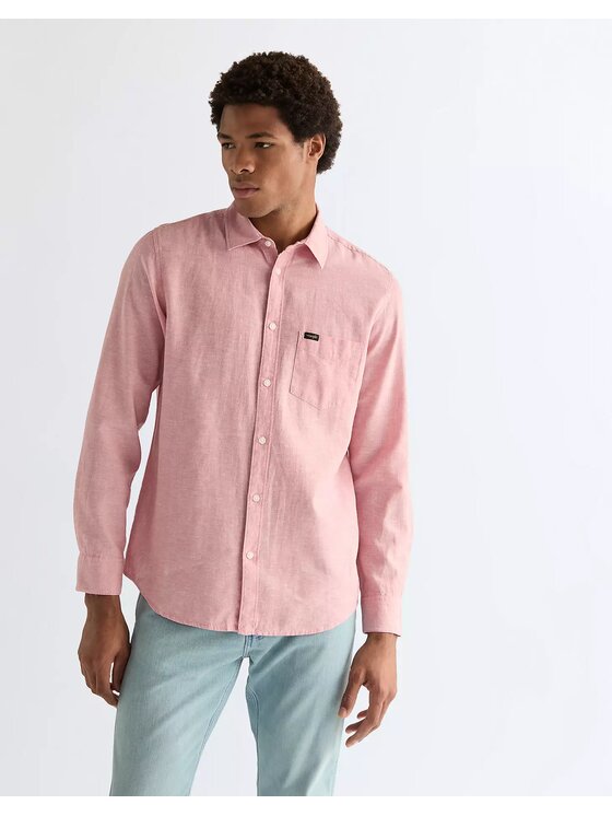 Wrangler Wrangler Koszula 1 PKT SHIRT Różowy Regular Fit