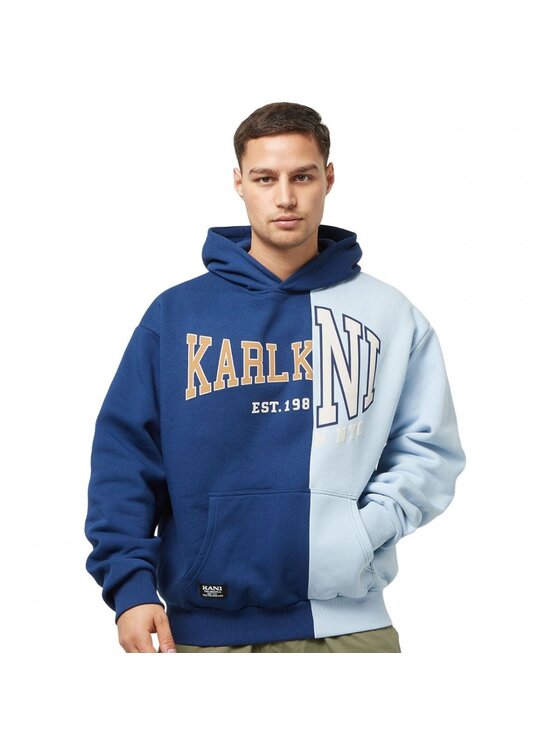 Karl Kani Karl Kani Felpa WOVEN RETRO SPLIT OS HOODIE Blu scuro Regular Fit