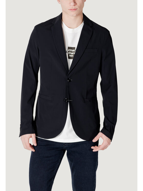Armani Exchange Armani Exchange Giacca da abito TINTA UNITA Nero To Fit