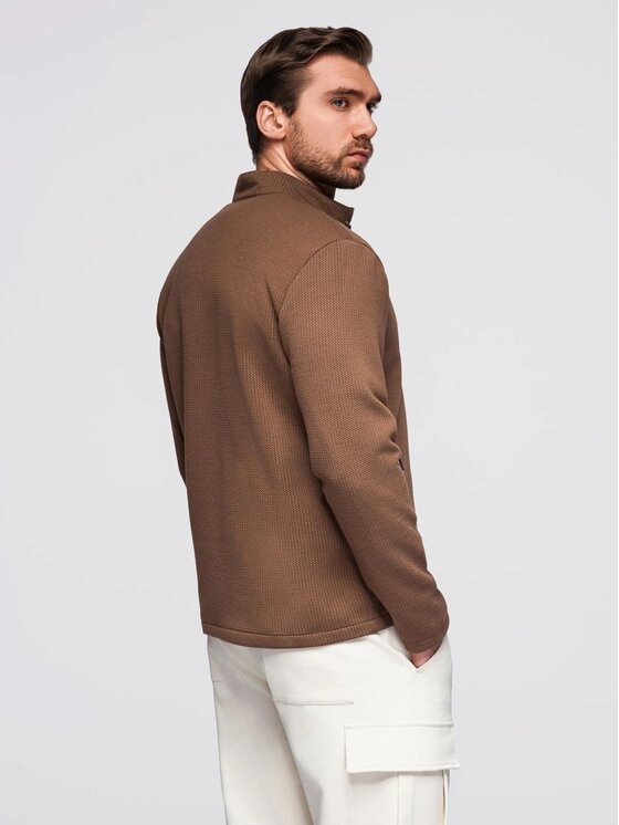 Ombre Ombre Kurtka przejściowa OM-JANP-0229 Brązowy Regular Fit