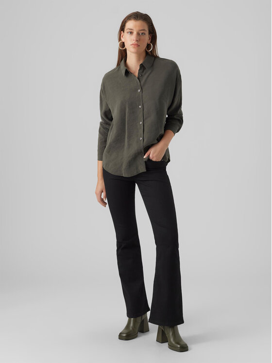 Vero Moda Vero Moda Риза Queeny 10295908 Сив Regular Fit