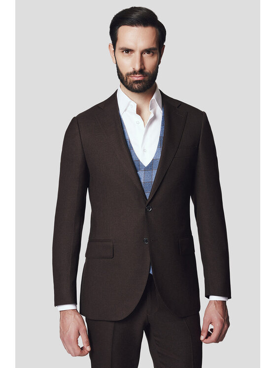 Lancerto Lancerto Garnitur Flengi GA073125000025 Brązowy Slim Fit