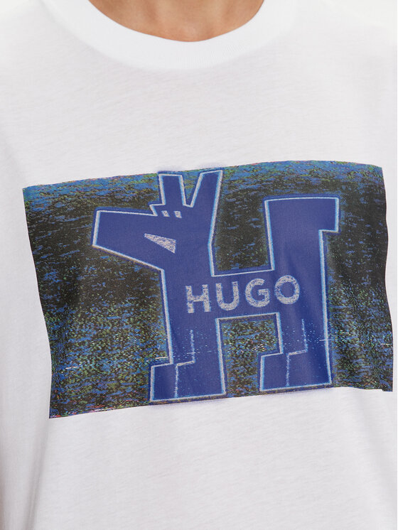 HUGO Hugo T-särk Nedary 50519131 Valge Regular Fit