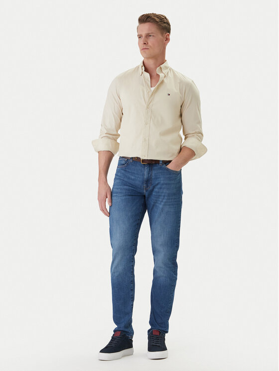 Tommy Hilfiger Tommy Hilfiger Cămașă Flex MW0MW37550 Écru Regular Fit