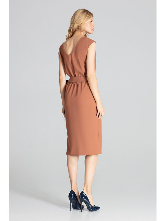 FIGL FIGL Sukienka M674 Brązowy Regular Fit