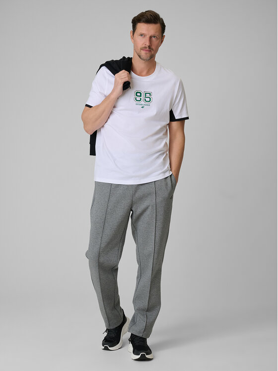 4F 4F T-Shirt SPORTS CLUB Biały Regular Fit
