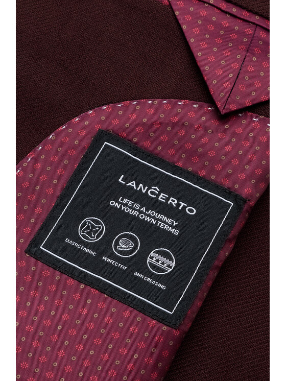 Lancerto Lancerto Marynarka Marseille MA073226000023 Bordowy Regular Fit