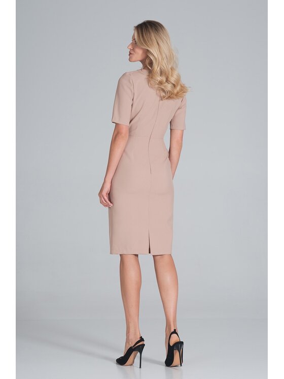 FIGL FIGL Sukienka M851 Beżowy Regular Fit