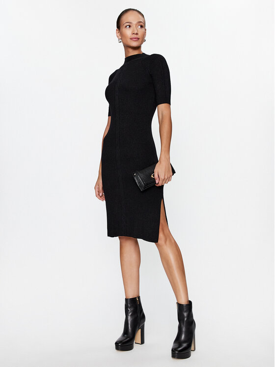 Guess Guess Sukienka dzianinowa Arielle W3BK40 Z3940 Czarny Regular Fit