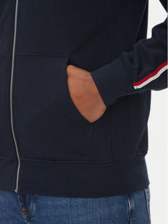 Tommy Hilfiger Tommy Hilfiger Džemperis ar kapuci Global Stripe MW0MW38686 Tumši zils Regular Fit