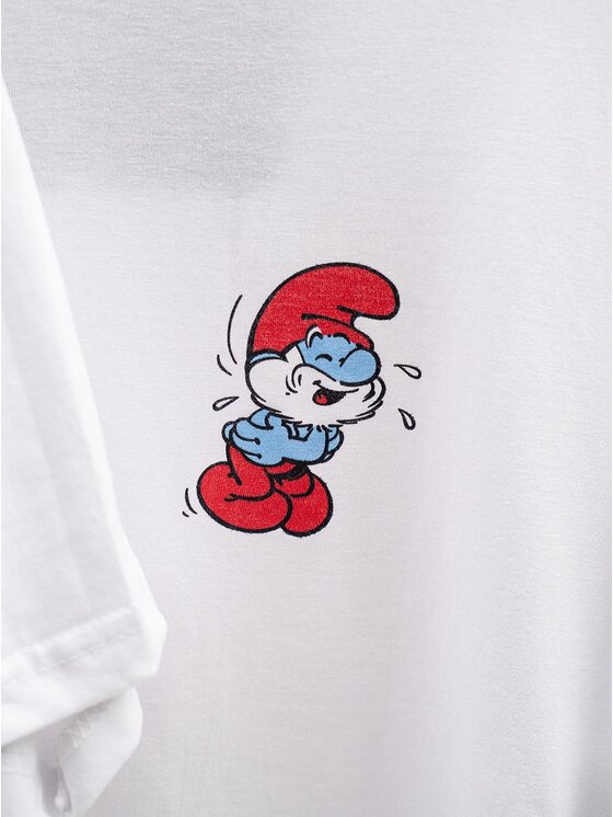 Smerfy Smerfy T-Shirt Koszulki papa klakier Funny XL Biały Regular Fit