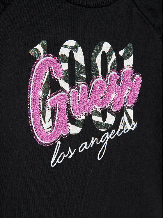 Guess Guess Μπλούζα K3RQ04 KA6V0 Μαύρο Regular Fit