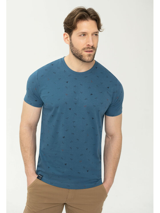 Volcano Volcano T-Shirt T-PLANES Niebieski Regular Fit