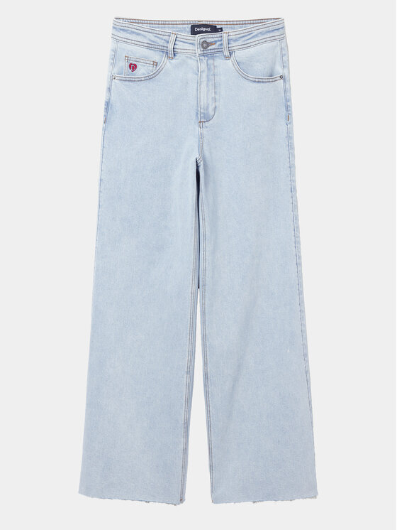 Desigual Desigual Jeans hlače Denver 24SWDD12 Svetlo modra Cropped Fit