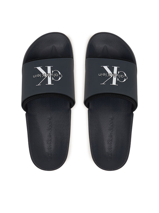Calvin Klein Calvin Klein Nazouváky Ess Slide Rubber Neoprene HM0HM02229 Tmavomodrá
