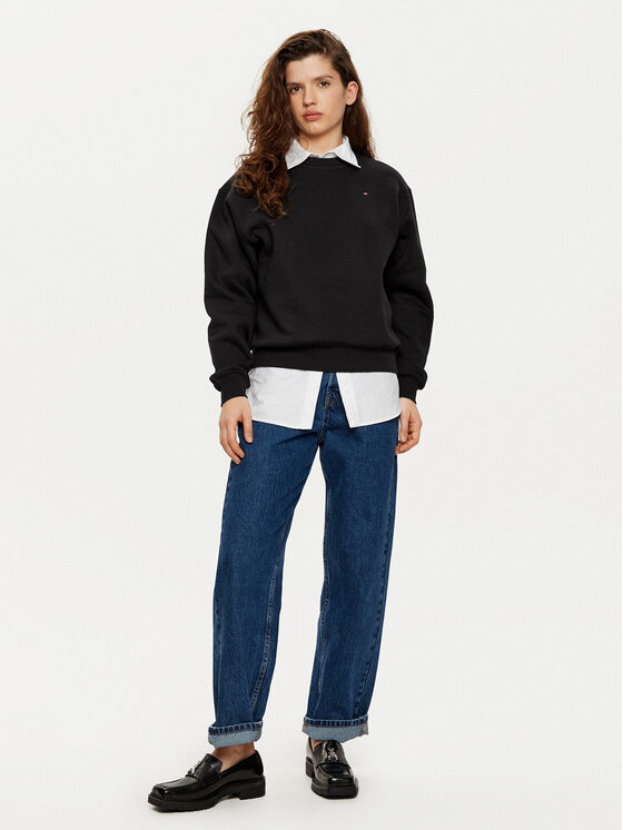 Tommy Hilfiger Tommy Hilfiger Pulóver WW0WW41246 Fekete Relaxed Fit