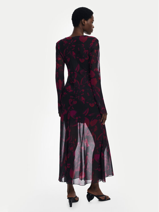 Desigual Desigual Sukienka koktajlowa Ratan 25WWVW24 Bordowy Regular Fit