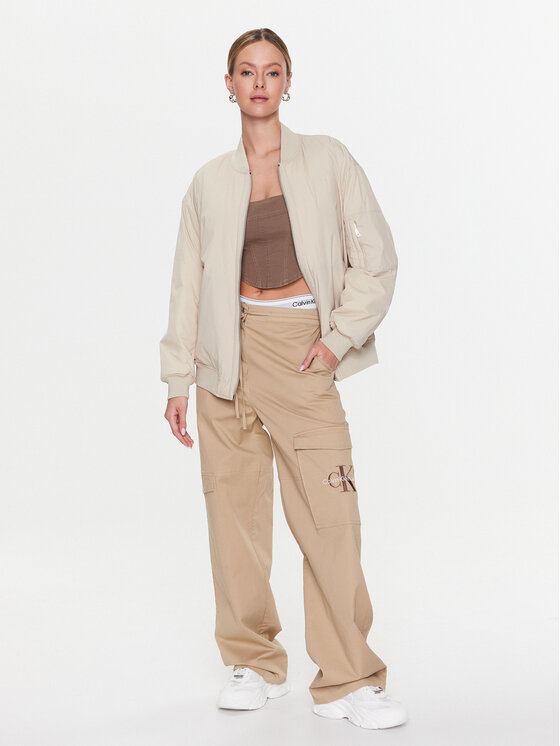 Calvin Klein Calvin Klein Яке бомбър Light Paded Quilt Bomber Jacket K20K205178 Екрю Regular Fit