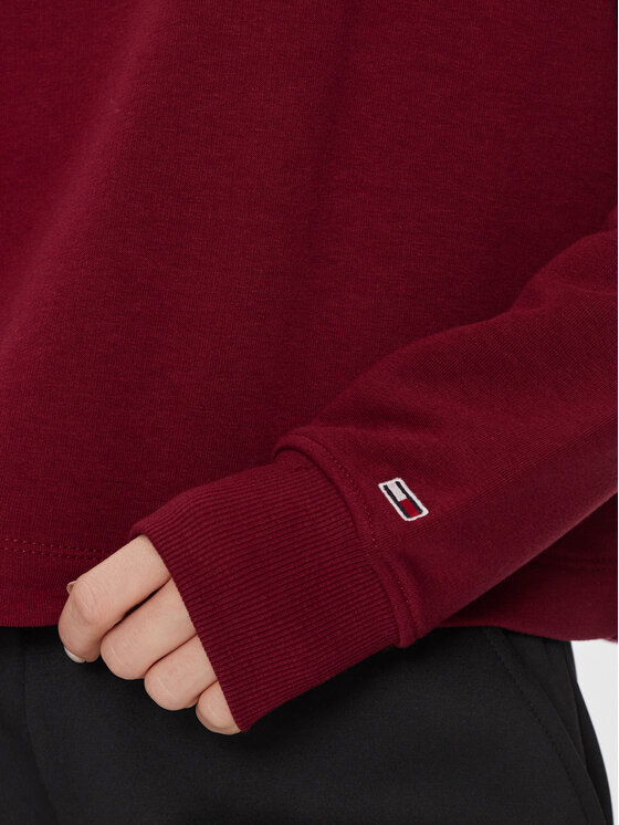 Tommy Jeans Tommy Jeans Sweatshirt Ess Logo DW0DW16393 Dunkelrot Cropped Fit