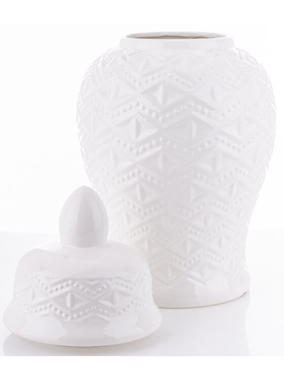 MIAhome MIAhome Pojemnik Ceramiczny Amfora Ceramiczna White 47 cm Biały
