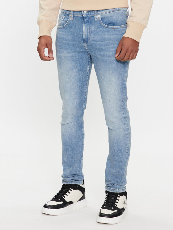 Calvin Klein Jeans Blugi J30J324585 Albastru Skinny Fit