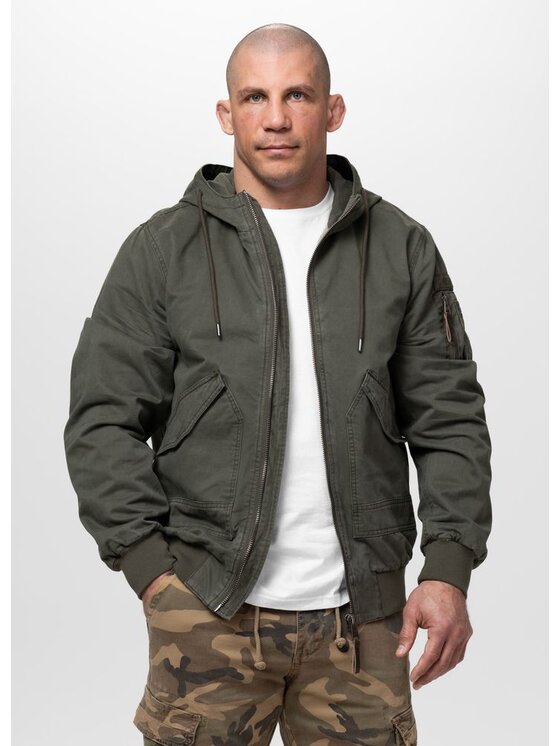 PITBULL PITBULL Kurtka przejściowa MAGNUS Zielony Regular Fit