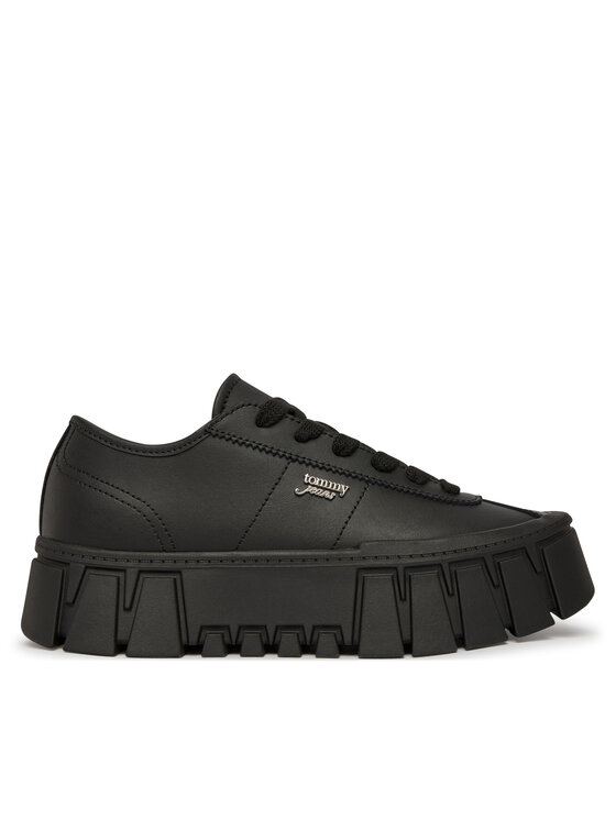 Tommy Jeans Сникърси Tjw Platform Sneaker Leather Lc EN0EN03165 Черен